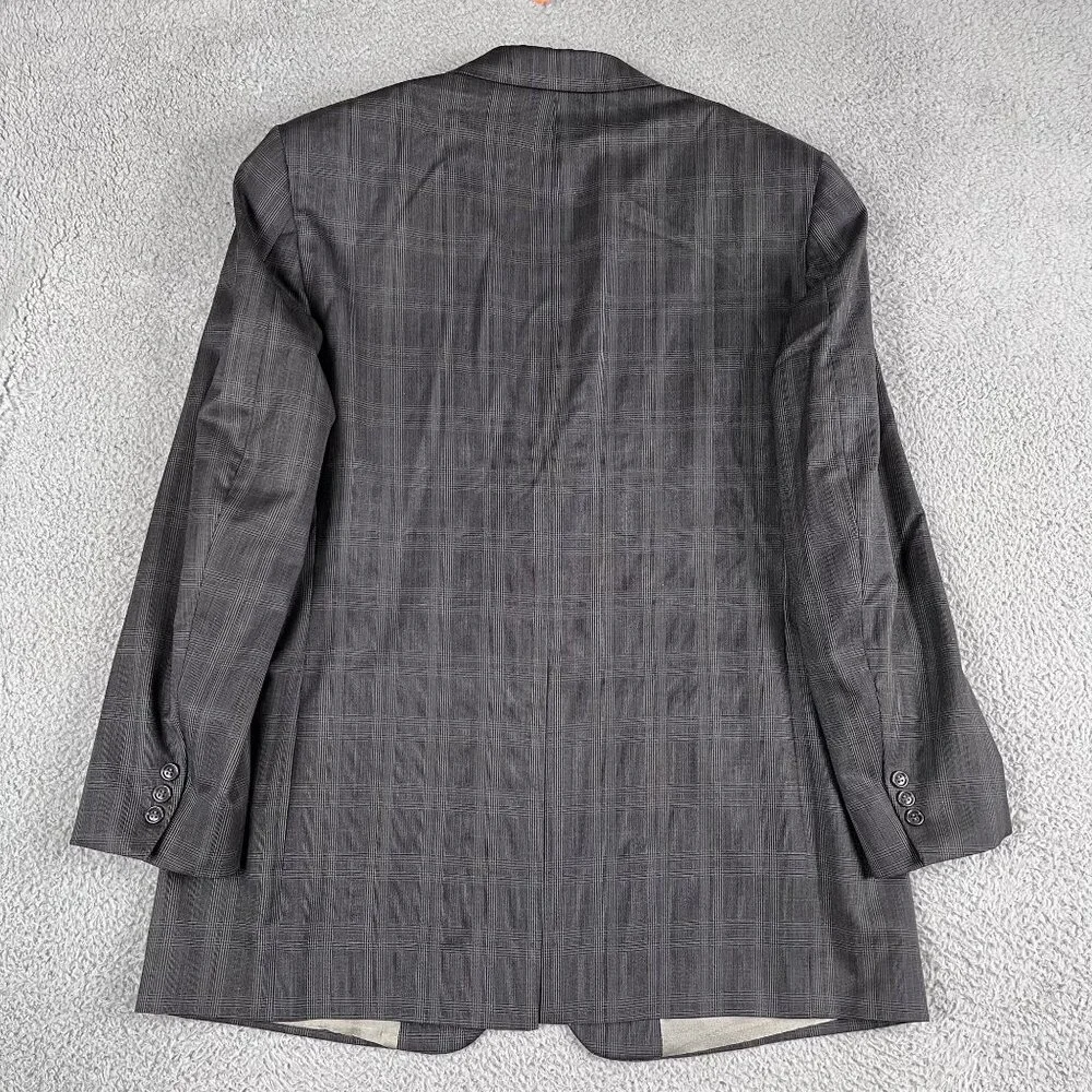 VTG‎ Brooks Brothers Mens 100% Pure Wool Pleated Glen Full Suit Sz 44L Flaw
